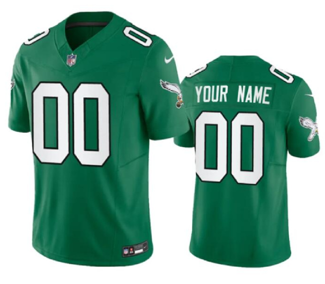 Men's Philadelphia Eagles Active Player Custom Green 2023 F.U.S.E Throwback Vapor Untouchable Limited Football Stitched Jersey